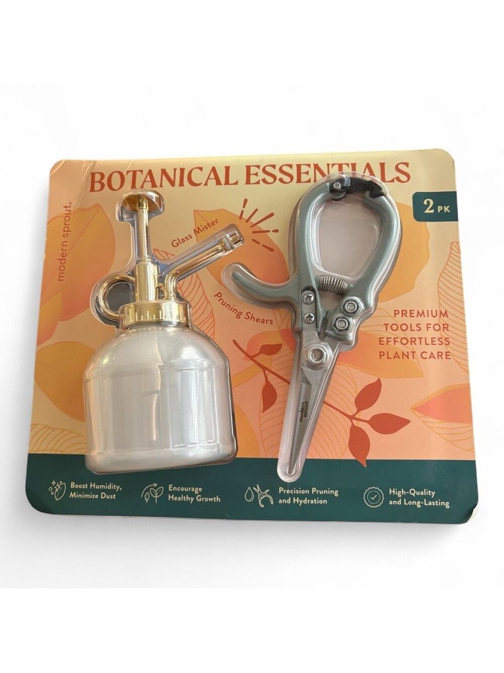 Modern Sprout Botanical Essentials Pruning Shears and Glass Mister Set NEW